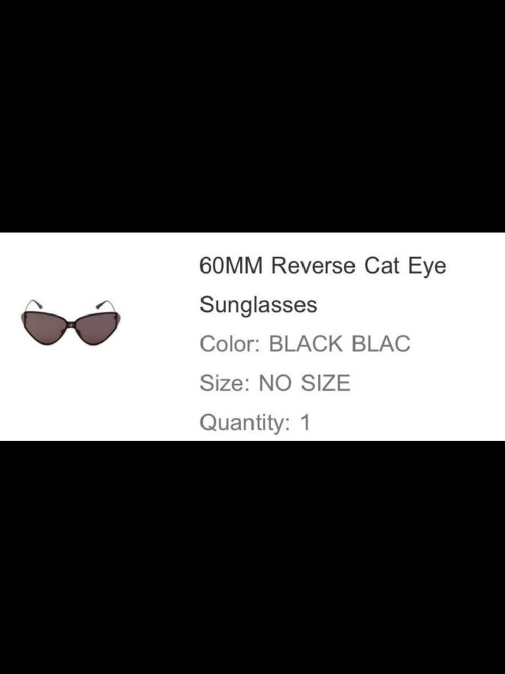 Balenciaga Black Reverse Cat Eye Sunglasses